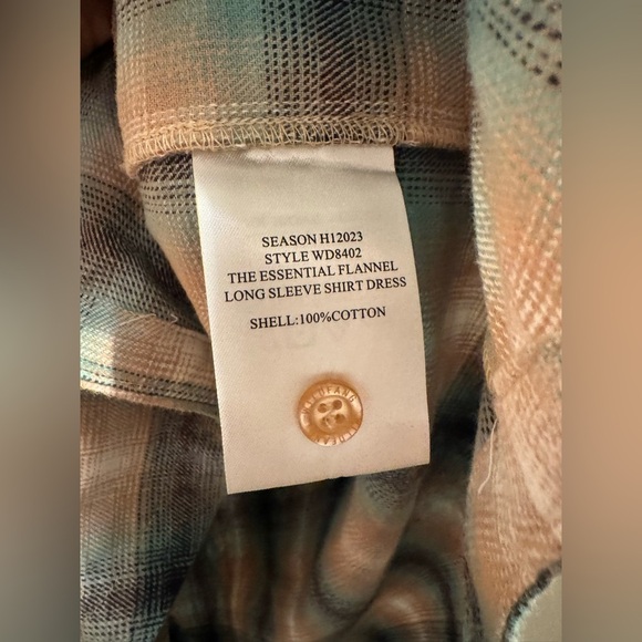 Wildfang Essential Shirtdress Ombre Plaid Blue Long Sleeve Flannel Size XL EUC - Picture 8 of 9